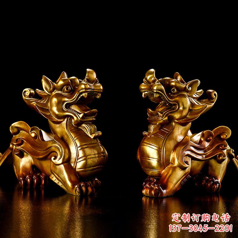 达州招财黄铜貔貅雕塑摆件