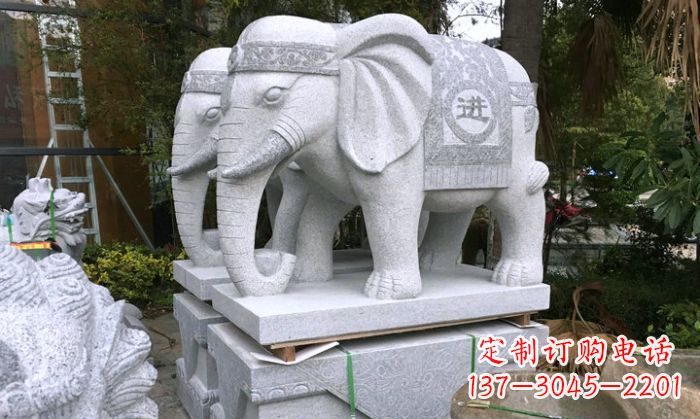 达州招财进宝大理石门口大象雕塑