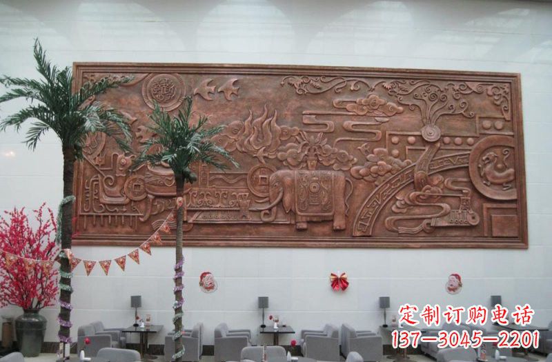 达州招财进宝大象铜浮雕