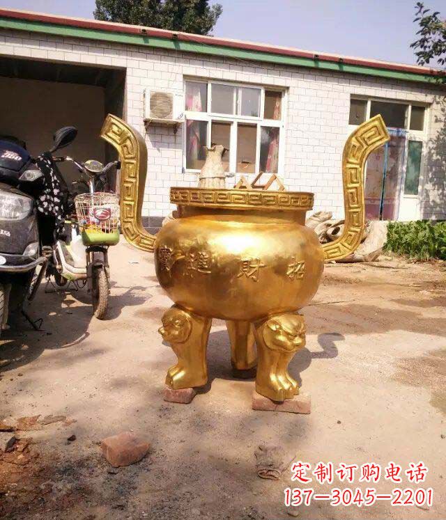 达州招财进宝香炉寺庙铜雕