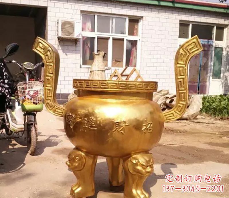 达州招财进宝香炉铜雕