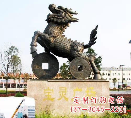 达州招财麒麟铜雕