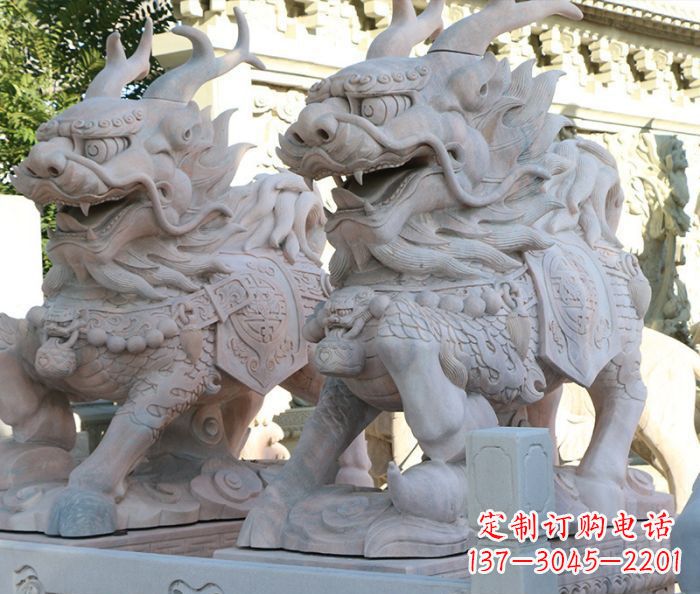 达州招财瑞兽麒麟石雕 (2)