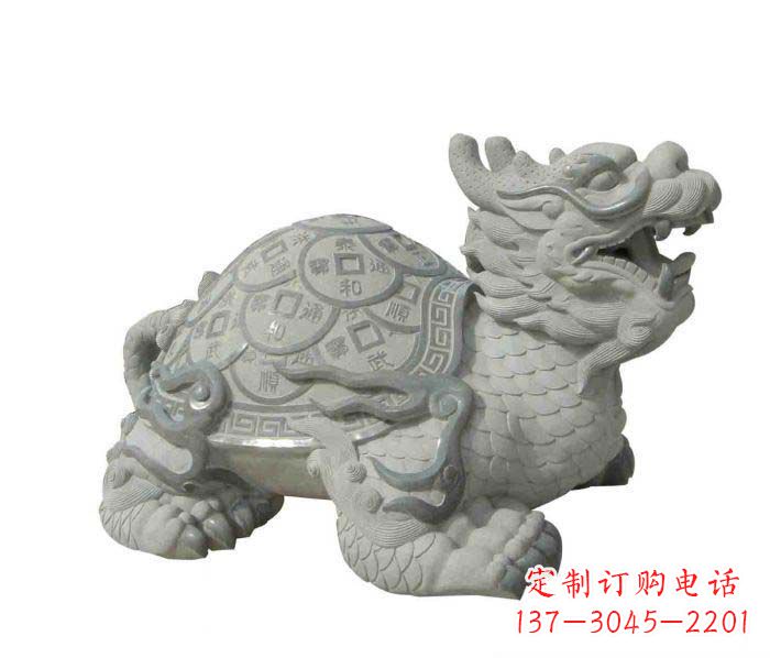 达州招财神兽大理石龙龟石雕