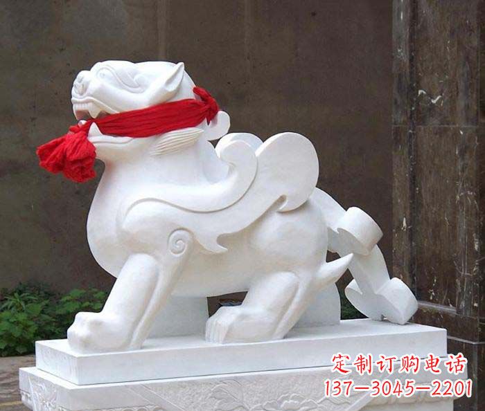 达州招财神兽汉白玉貔貅石雕