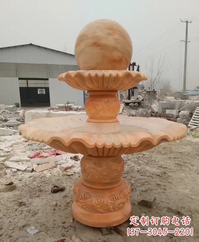 达州招财双层风水球石雕