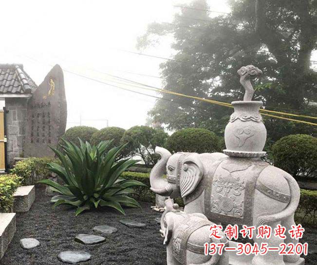 达州招财驮宝大象石雕