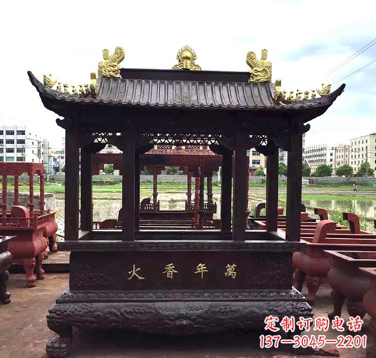 达州招财香炉铜雕