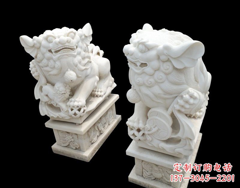 达州招财献钱狮子石雕