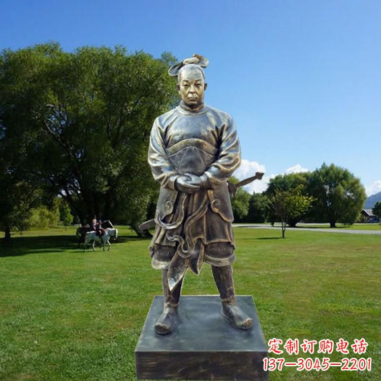 达州中国汉初三杰之韩信仿铜雕像