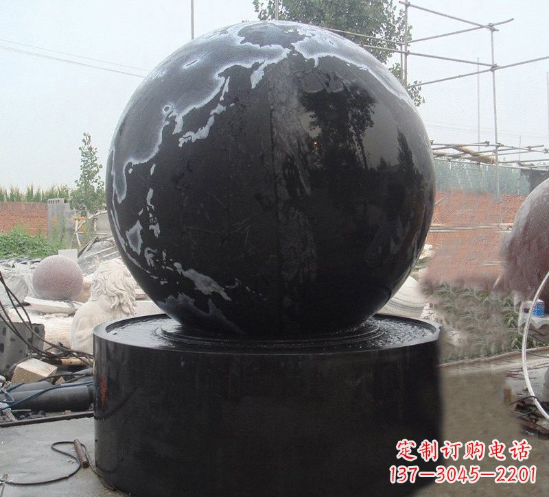 达州中国黑风水球石雕