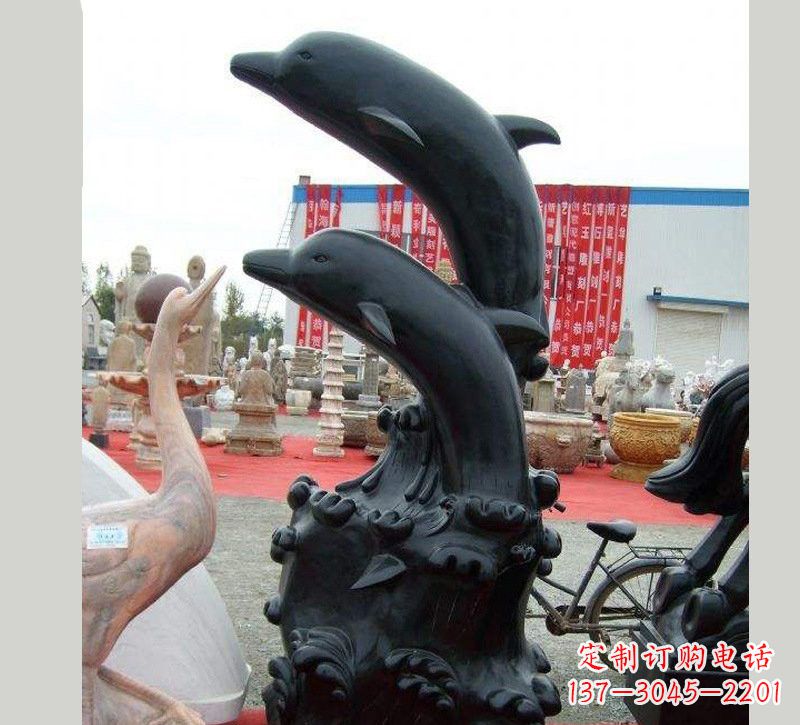 达州中国黑海豚石雕