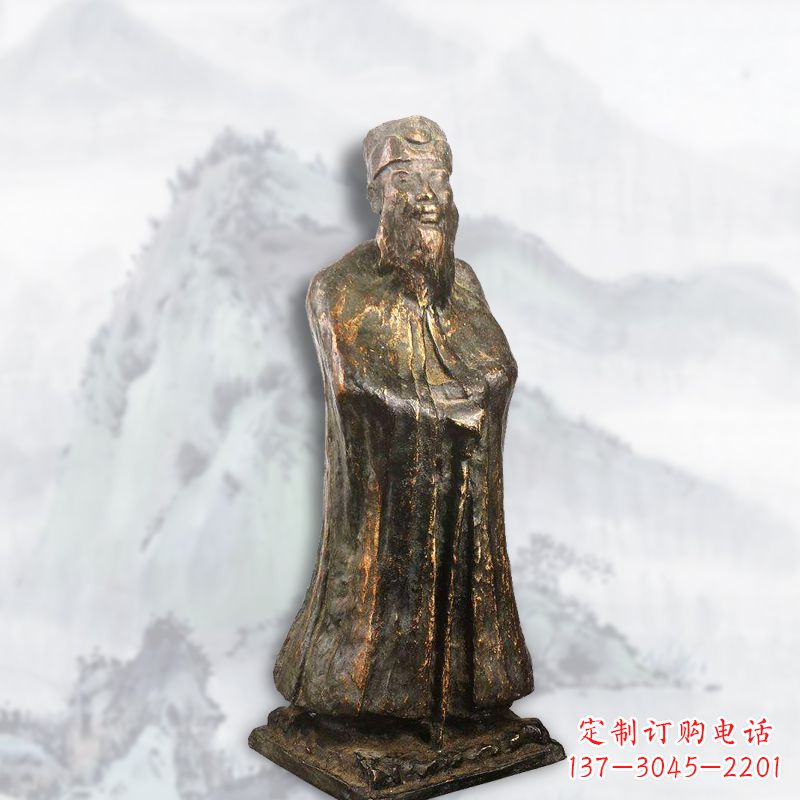 达州中国近代著名画家张大千铸铜雕塑