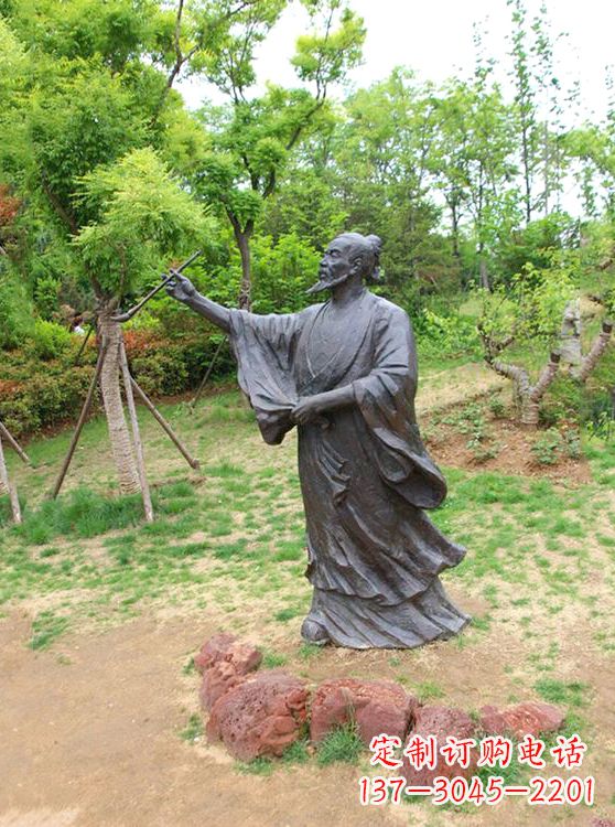 达州中国历史名人唐代著名绘画大师吴道子铜雕塑