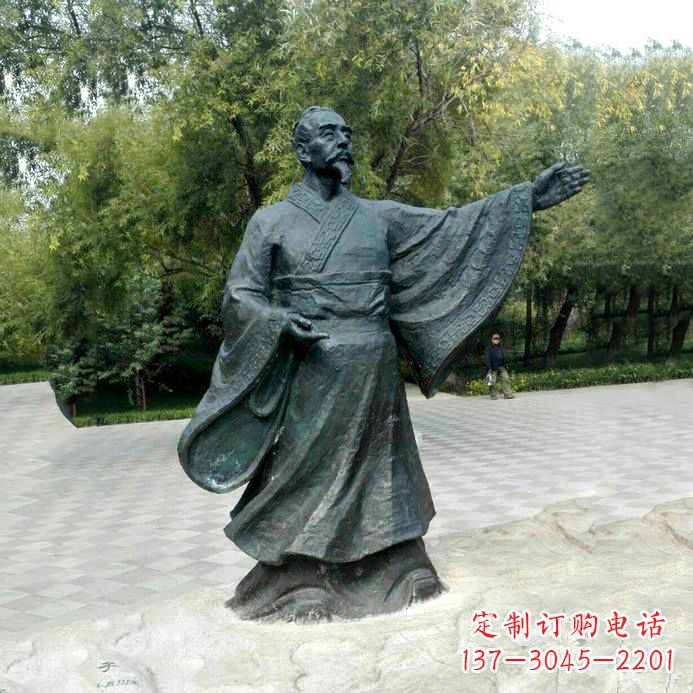 达州中国历史名人战国时期儒家学派的代表人物荀子铜雕像