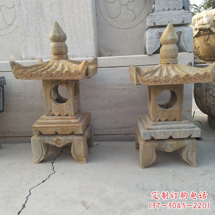 达州中式仿古低墩石灯笼