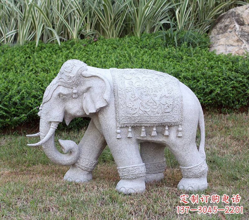 达州中式石雕大象
