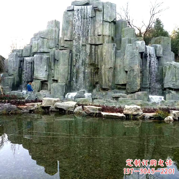 达州中式园林流水假山雕塑