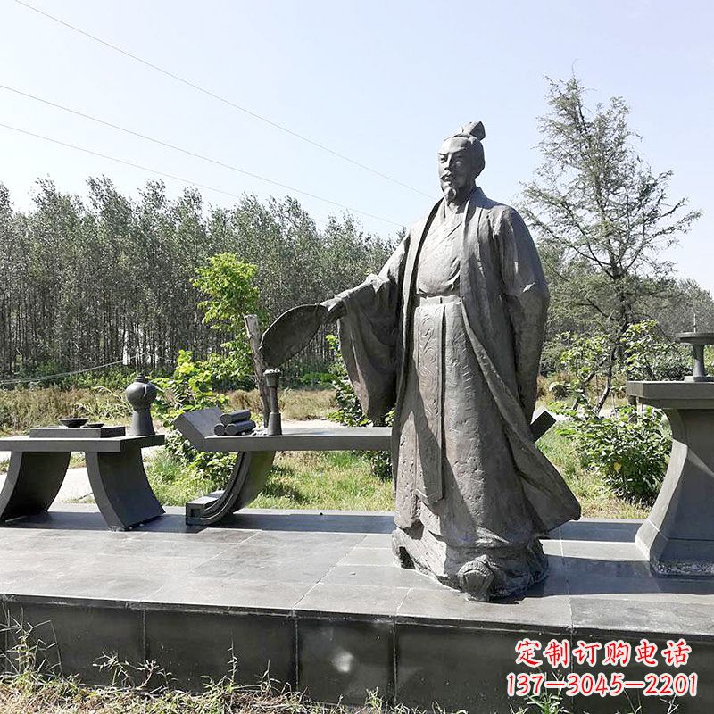 达州诸葛亮公园景观小品雕塑-三国之蜀国丞相孔明雕像