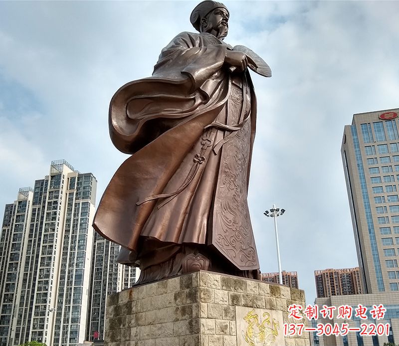 达州诸葛亮人物铜雕
