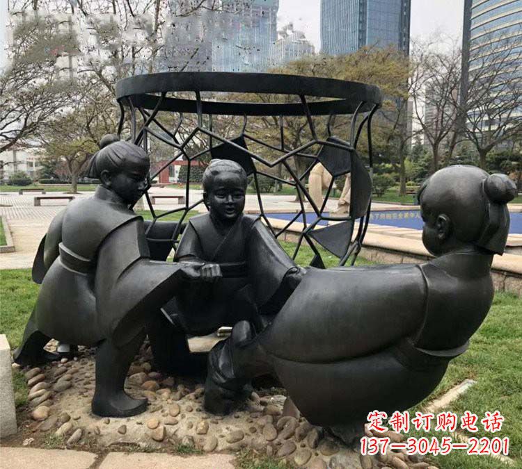 达州铸铜公园司马光砸缸儿童雕塑