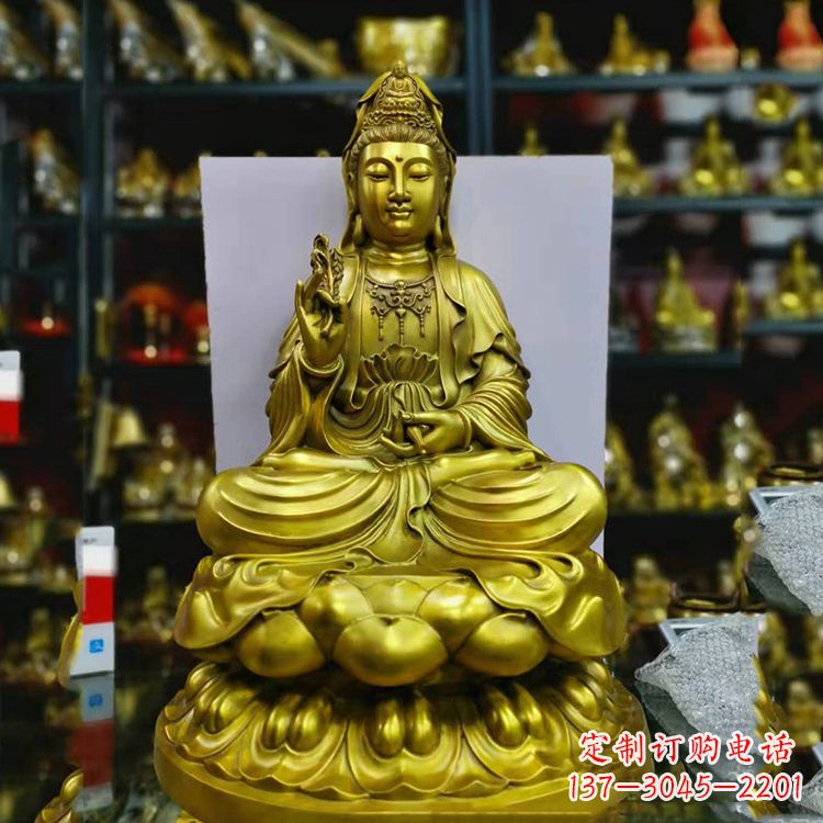 达州铸铜观音菩萨佛像雕塑