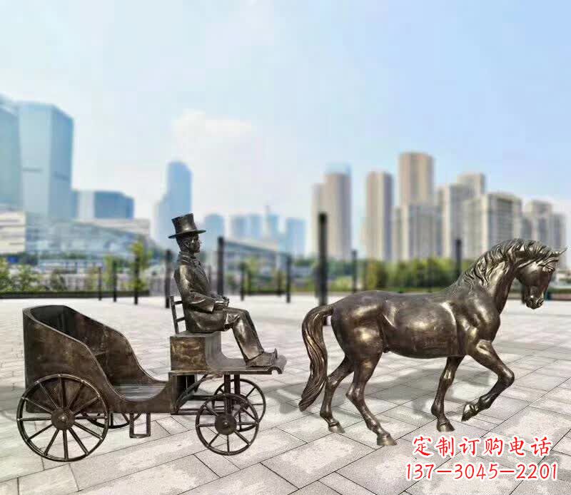 达州铸铜广场马车雕塑