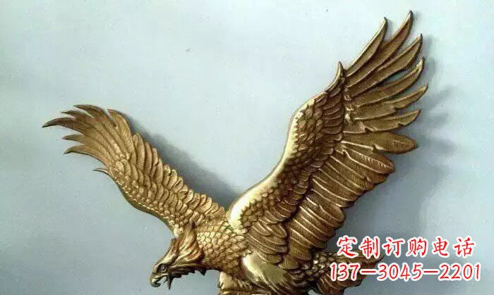 达州铸铜老鹰企业动物铜雕 (2)