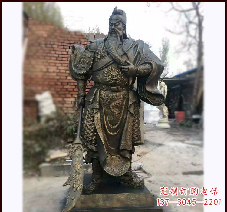 达州铸铜立式关公雕塑