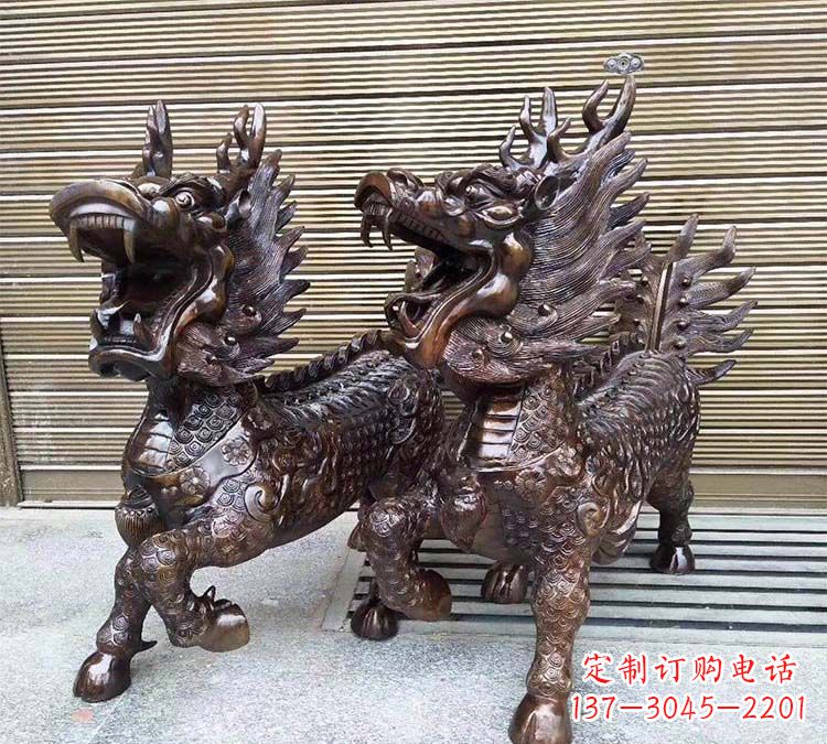 达州铸铜立式麒麟