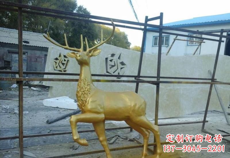 达州铸铜梅花鹿雕塑
