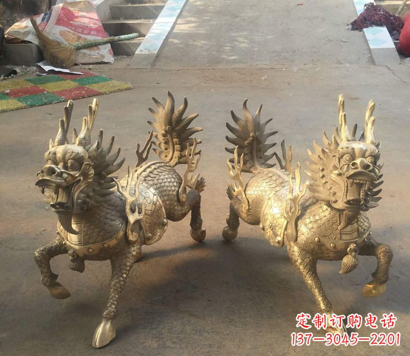 达州铸铜麒麟雕塑 (2)