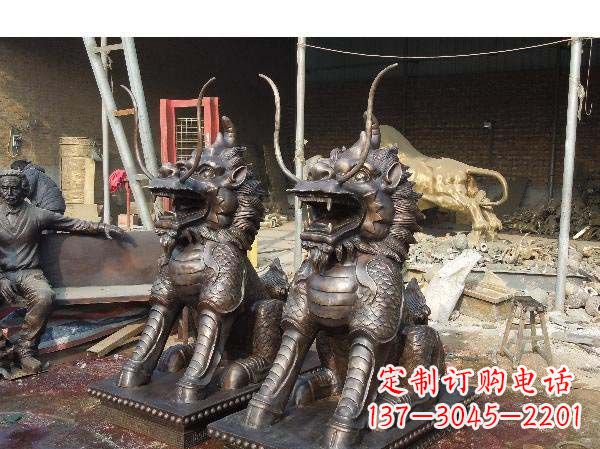 达州铸铜麒麟雕塑2221