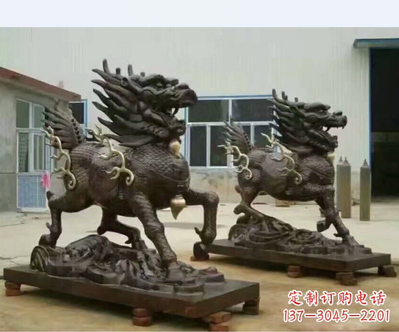 达州铸铜企业麒麟雕塑