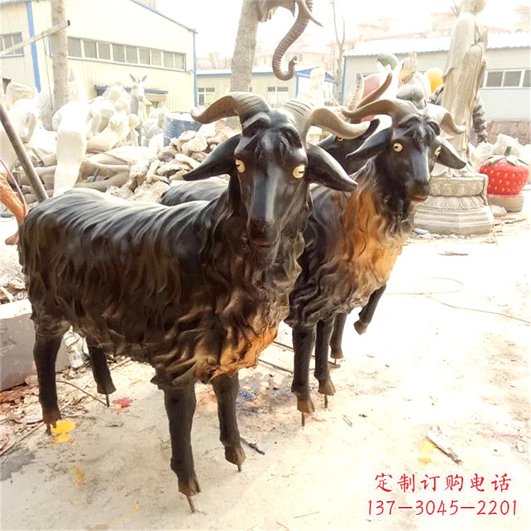 达州铸铜山羊雕塑