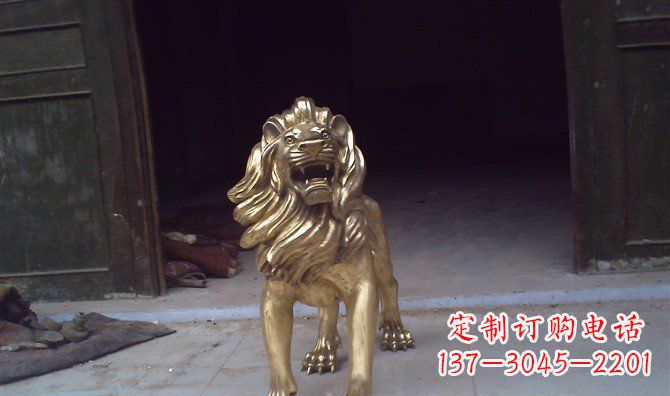 达州铸铜狮子西洋狮子铜雕