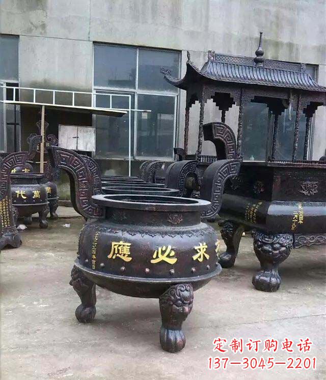 达州铸铜寺庙香炉铜雕