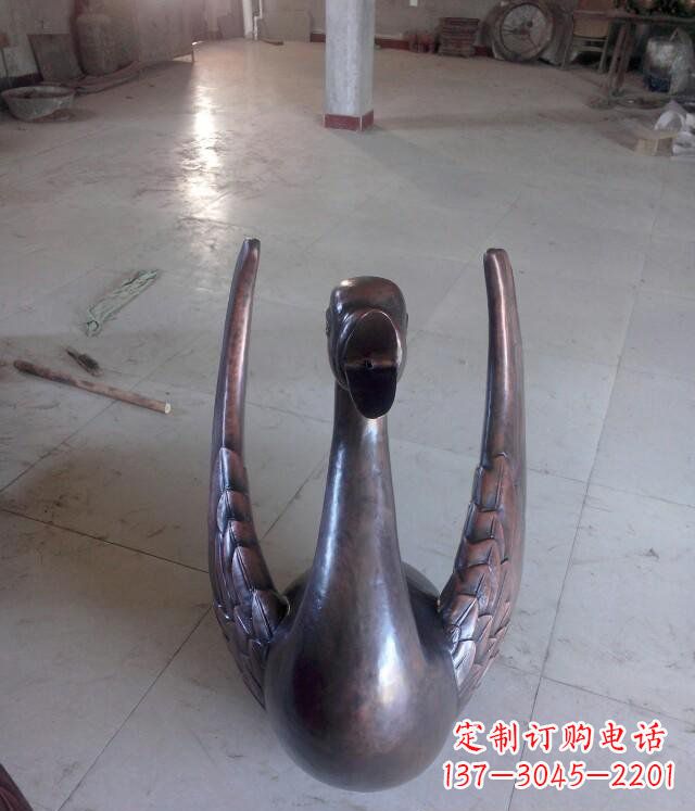 达州铸铜天鹅公园动物铜雕