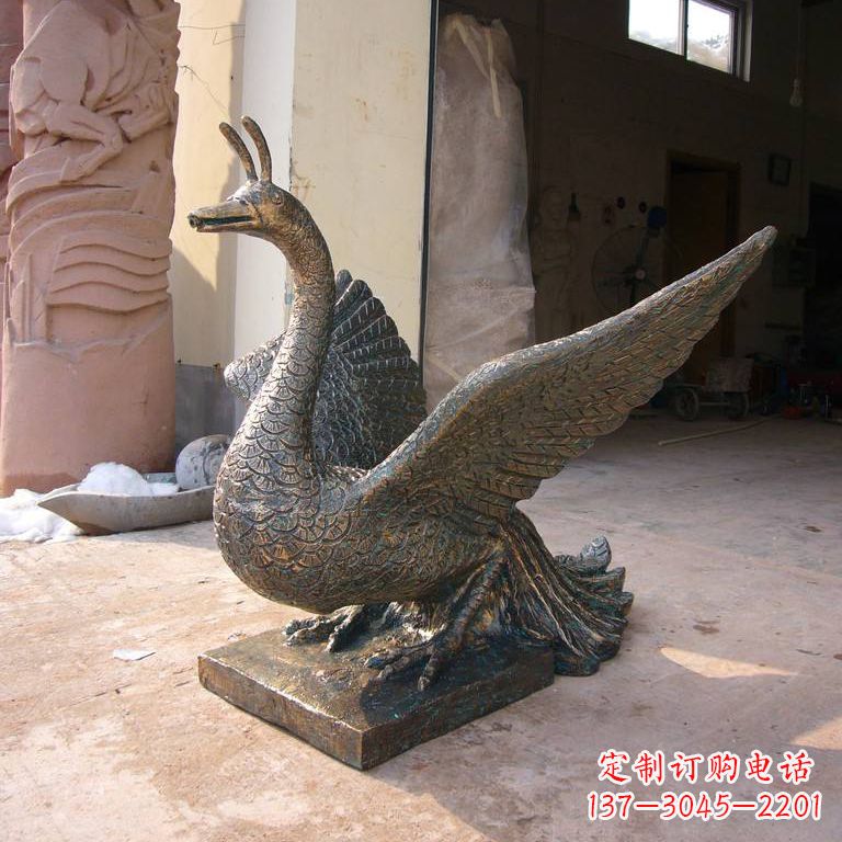 达州铸铜天之四灵朱雀雕塑摆件