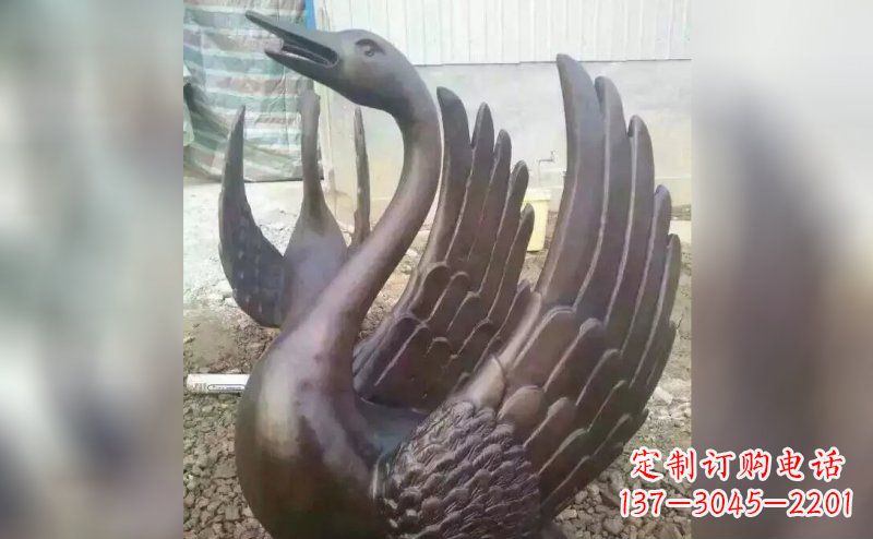 达州铸铜天鹅铜雕