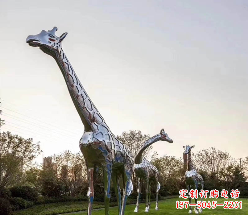 达州不锈钢长颈鹿雕塑