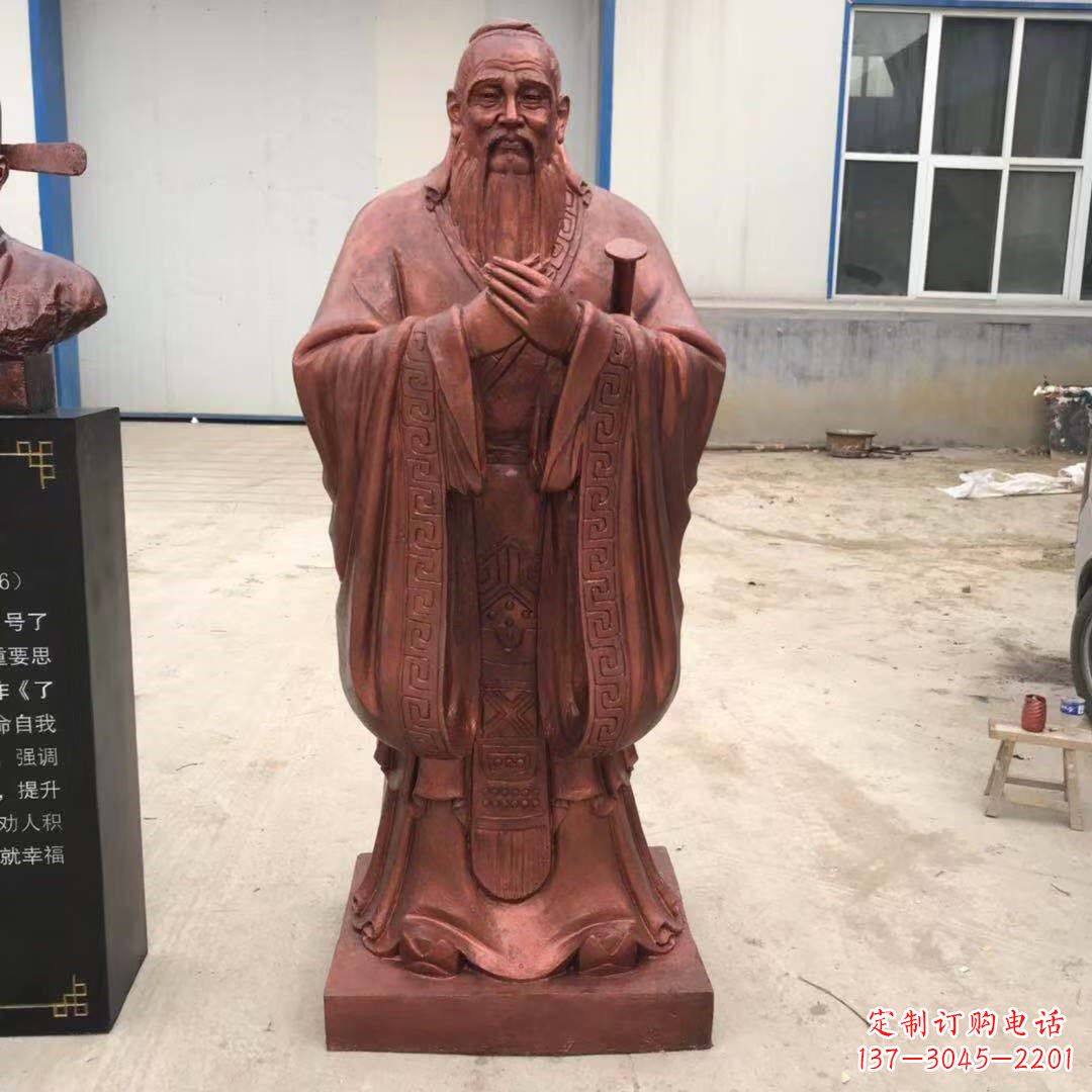 达州紫铜孔子雕塑像