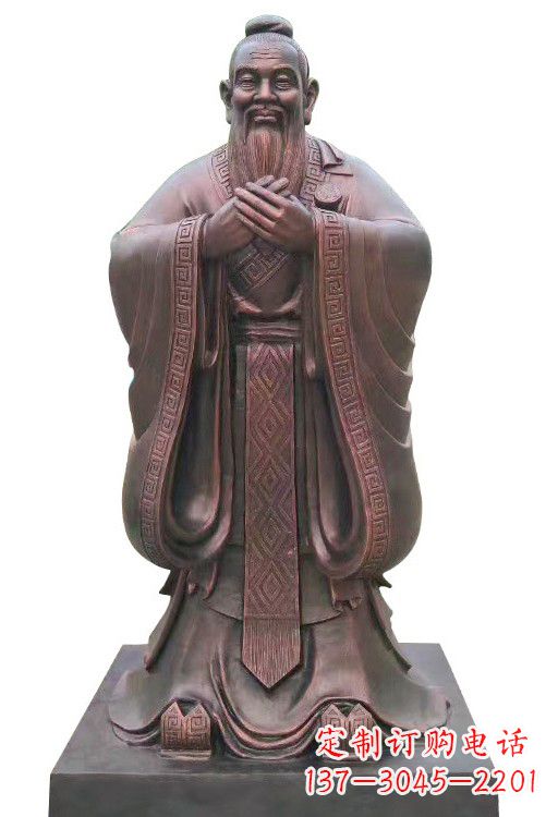 达州紫铜孔子像