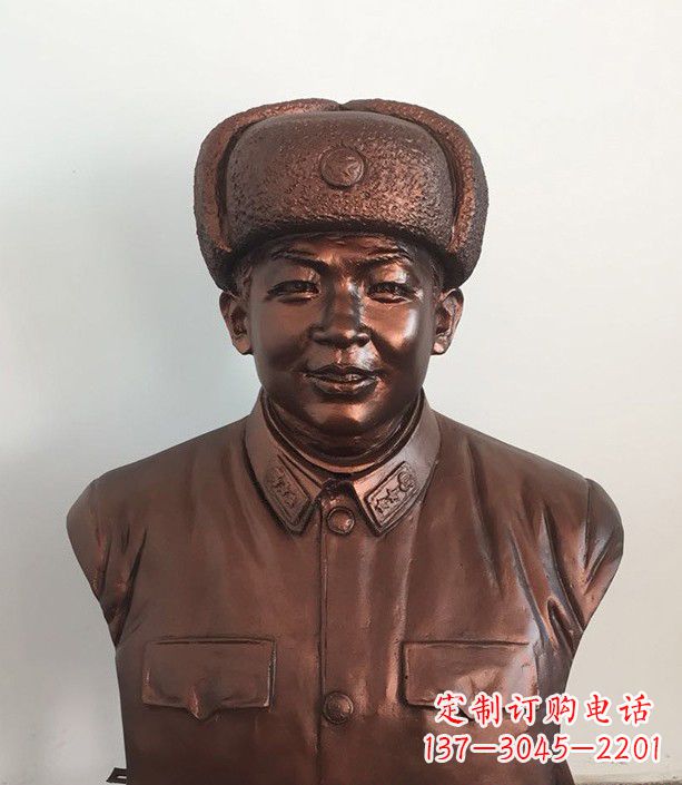 达州紫铜雷锋半身像