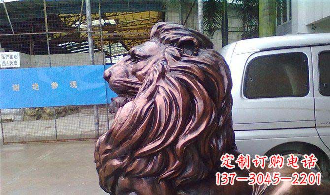达州紫铜西洋狮子铜雕 (2)
