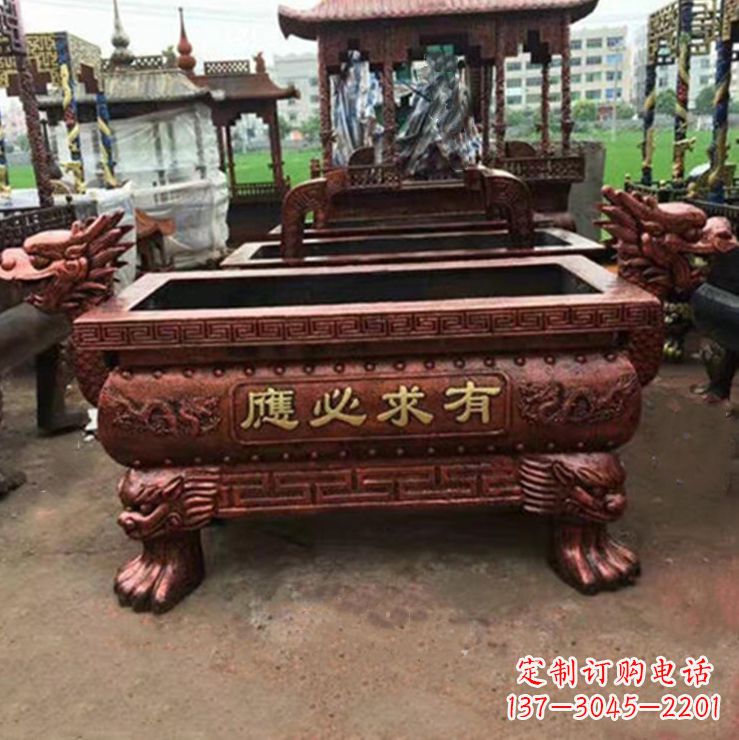 达州紫铜香炉雕塑