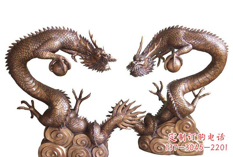 达州紫铜铸双龙戏珠