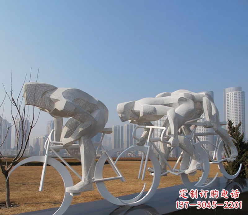 达州自行车比赛不锈钢雕塑