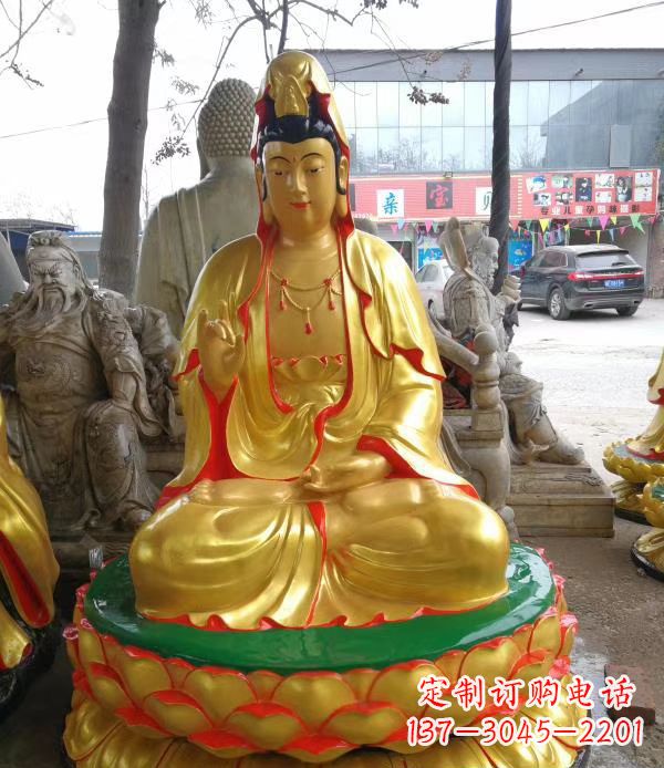 达州宗教庙宇玻璃钢观音菩萨雕像