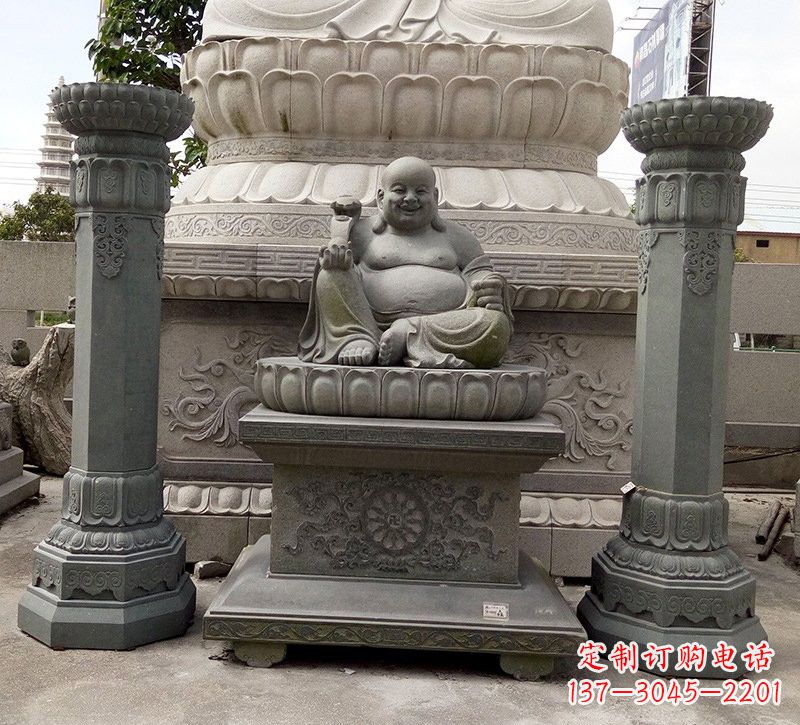 达州宗教庙宇如意弥勒佛石雕